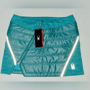 NWT! Spyder Women's Aqua Quilted M3 Mini Skirt